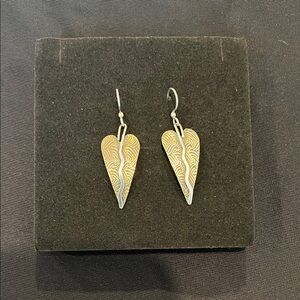 Elegant Silver and Gold Heart Earrings